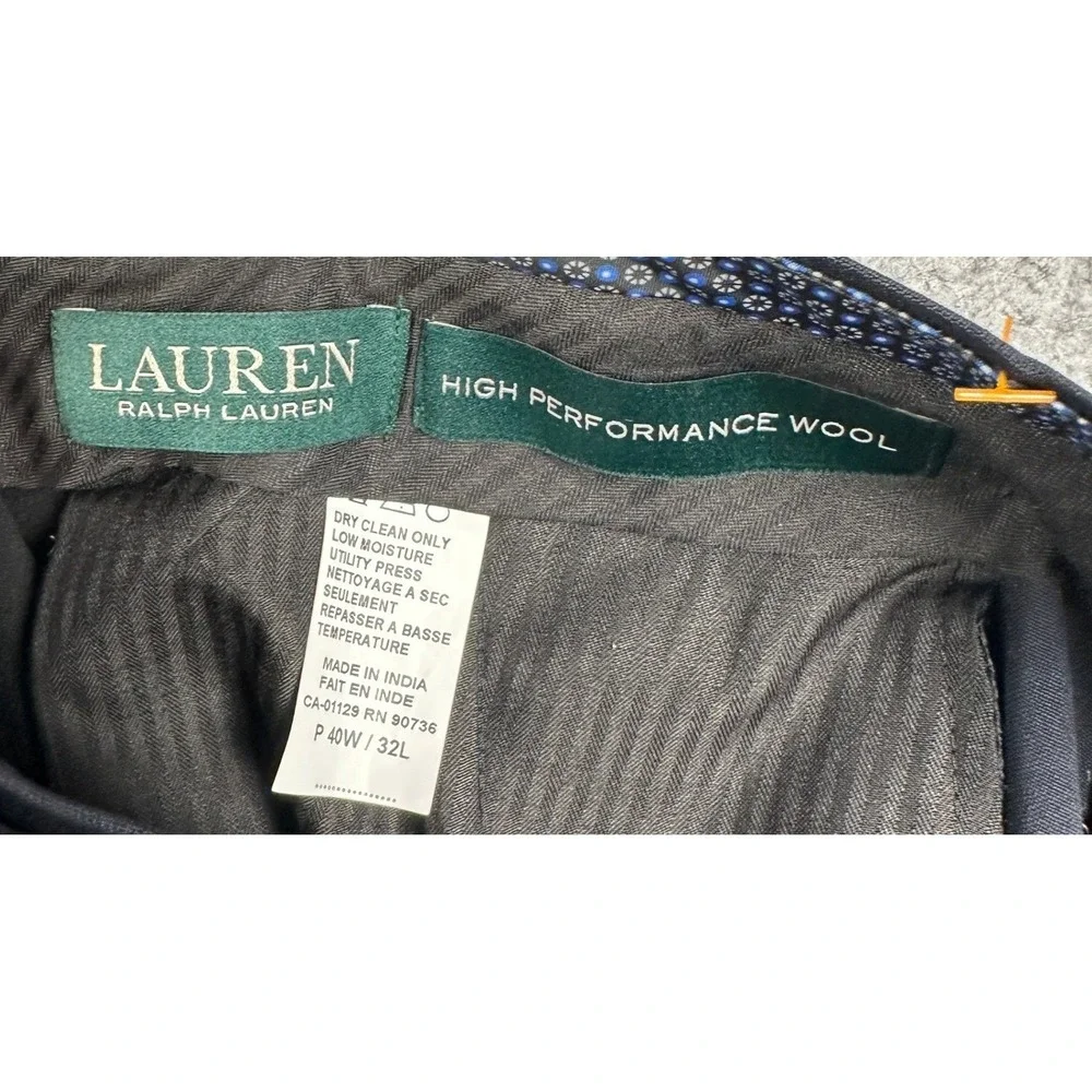 NEW Lauren Ralph Lauren Norton Wool Blend Pants Mens 40X32 Navy Ultraflex Dress